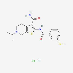 6-Isopropyl-2-(3-(methylthio)benzamido)-4,5,6,7-tetrahydrothieno[2,3-c]pyridine-3-carboxamide hydrochloride