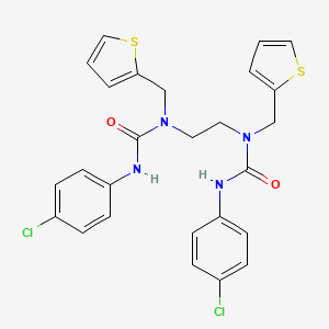 molecular formula C26H24Cl2N4O2S2 B2847771 N-{2-[[(4-chloroanilino)carbonyl](2-thienylmethyl)amino]ethyl}-N'-(4-chlorophenyl)-N-(2-thienylmethyl)urea CAS No. 338775-14-7