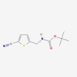 molecular formula C11H14N2O2S B2847773 tert-Butyl N-[(5-cyanothiophen-2-yl)methyl]carbamate CAS No. 302341-67-9