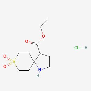 Ethyl 8,8-dioxo-8lambda6-thia-1-azaspiro[4.5]decane-4-carboxylate;hydrochloride