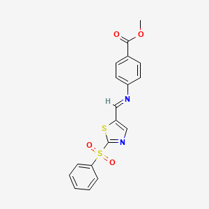 methyl 4-({(E)-[2-(phenylsulfonyl)-1,3-thiazol-5-yl]methylidene}amino)benzenecarboxylate