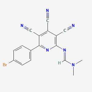 (E)-N'-[6-(4-bromophenyl)-3,4,5-tricyanopyridin-2-yl]-N,N-dimethylmethanimidamide