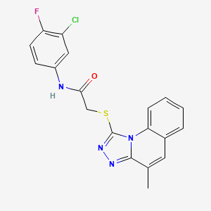N-(3-Chloro-4-fluorophenyl)-2-({4-methyl-[1,2,4]triazolo[4,3-A]quinolin-1-YL}sulfanyl)acetamide