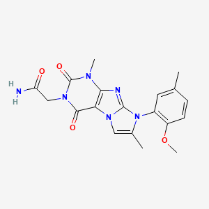 2-(8-(2-methoxy-5-methylphenyl)-1,7-dimethyl-2,4-dioxo-1H-imidazo[2,1-f]purin-3(2H,4H,8H)-yl)acetamide