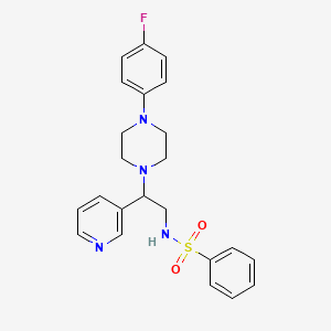 N-(2-(4-(4-fluorophenyl)piperazin-1-yl)-2-(pyridin-3-yl)ethyl)benzenesulfonamide