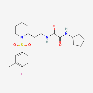 N1-cyclopentyl-N2-(2-(1-((4-fluoro-3-methylphenyl)sulfonyl)piperidin-2-yl)ethyl)oxalamide