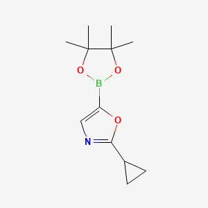 2-Cyclopropyl-5-(4,4,5,5-tetramethyl-1,3,2-dioxaborolan-2-YL)oxazole