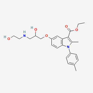 molecular formula C24H30N2O5 B2847826 ethyl 5-{2-hydroxy-3-[(2-hydroxyethyl)amino]propoxy}-2-methyl-1-(4-methylphenyl)-1H-indole-3-carboxylate CAS No. 539806-90-1