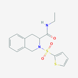 molecular formula C16H18N2O3S2 B284783 N-ethyl-2-(2-thienylsulfonyl)-1,2,3,4-tetrahydro-3-isoquinolinecarboxamide 