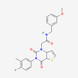 2-[3-(4-fluoro-3-methylphenyl)-2,4-dioxo-1H,2H,3H,4H-thieno[3,2-d]pyrimidin-1-yl]-N-[(3-methoxyphenyl)methyl]acetamide