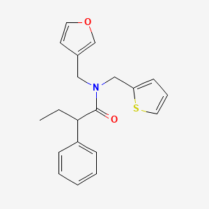 N-(furan-3-ylmethyl)-2-phenyl-N-(thiophen-2-ylmethyl)butanamide