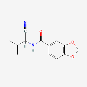 molecular formula C13H14N2O3 B2847836 N-(1-cyano-2-methylpropyl)-2H-1,3-benzodioxole-5-carboxamide CAS No. 1266898-07-0