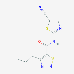 molecular formula C10H9N5OS2 B2847842 N-(5-cyanothiazol-2-yl)-4-propyl-1,2,3-thiadiazole-5-carboxamide CAS No. 1286699-19-1