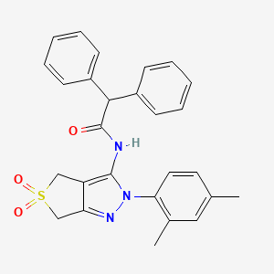 molecular formula C27H25N3O3S B2847845 N-(2-(2,4-dimethylphenyl)-5,5-dioxido-4,6-dihydro-2H-thieno[3,4-c]pyrazol-3-yl)-2,2-diphenylacetamide CAS No. 681268-31-5