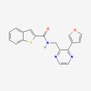 molecular formula C18H13N3O2S B2847847 N-((3-(furan-3-yl)pyrazin-2-yl)methyl)benzo[b]thiophene-2-carboxamide CAS No. 2034395-57-6