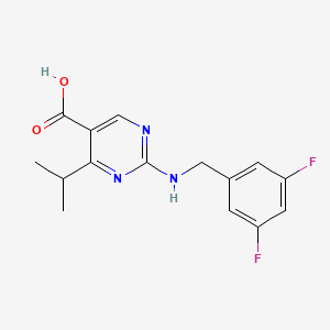 molecular formula C15H15F2N3O2 B2847849 2-[(3,5-Difluorobenzyl)amino]-4-isopropylpyrimidine-5-carboxylic acid CAS No. 1775370-88-1