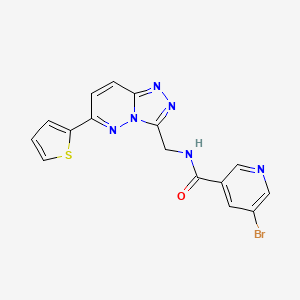 molecular formula C16H11BrN6OS B2847852 5-bromo-N-((6-(thiophen-2-yl)-[1,2,4]triazolo[4,3-b]pyridazin-3-yl)methyl)nicotinamide CAS No. 1903151-93-8