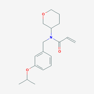 molecular formula C18H25NO3 B2847855 N-(Oxan-3-yl)-N-[(3-propan-2-yloxyphenyl)methyl]prop-2-enamide CAS No. 2411261-91-9