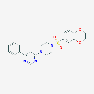 4-(4-((2,3-Dihydrobenzo[b][1,4]dioxin-6-yl)sulfonyl)piperazin-1-yl)-6-phenylpyrimidine