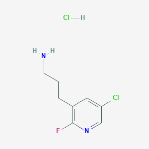 molecular formula C8H11Cl2FN2 B2847864 3-(5-Chloro-2-fluoropyridin-3-yl)propan-1-amine;hydrochloride CAS No. 2580251-94-9