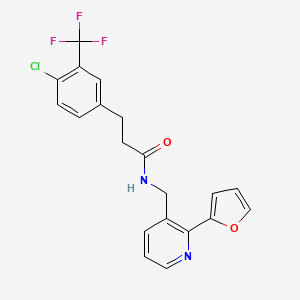 3-(4-chloro-3-(trifluoromethyl)phenyl)-N-((2-(furan-2-yl)pyridin-3-yl)methyl)propanamide