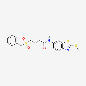 molecular formula C19H20N2O3S3 B2847869 4-(benzylsulfonyl)-N-(2-(methylthio)benzo[d]thiazol-6-yl)butanamide CAS No. 923456-75-1