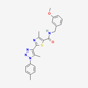 molecular formula C23H23N5O2S B2847872 N-[(3-methoxyphenyl)methyl]-4-methyl-2-[5-methyl-1-(4-methylphenyl)-1H-1,2,3-triazol-4-yl]-1,3-thiazole-5-carboxamide CAS No. 1206991-66-3