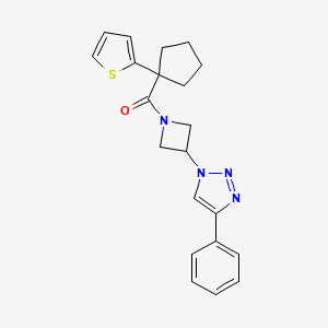 (3-(4-phenyl-1H-1,2,3-triazol-1-yl)azetidin-1-yl)(1-(thiophen-2-yl)cyclopentyl)methanone
