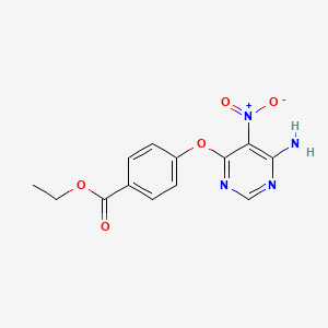 molecular formula C13H12N4O5 B2847878 Ethyl 4-(6-amino-5-nitropyrimidin-4-yl)oxybenzoate CAS No. 450346-33-5