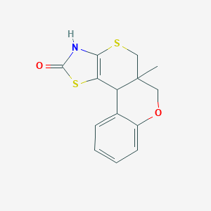 molecular formula C14H13NO2S2 B284792 10-methyl-8-oxa-12,16-dithia-14-azatetracyclo[8.7.0.02,7.013,17]heptadeca-2,4,6,13(17)-tetraen-15-one 