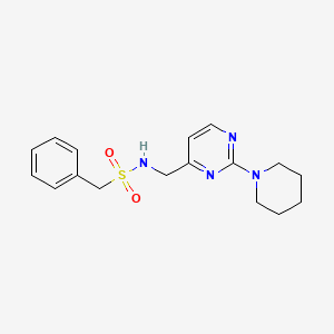 molecular formula C17H22N4O2S B2847928 1-phenyl-N-((2-(piperidin-1-yl)pyrimidin-4-yl)methyl)methanesulfonamide CAS No. 1797330-94-9