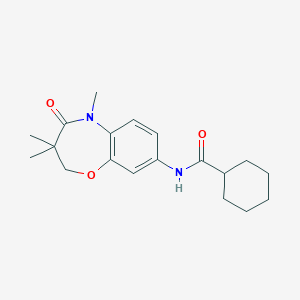molecular formula C19H26N2O3 B2847951 N-(3,3,5-trimethyl-4-oxo-2,3,4,5-tetrahydro-1,5-benzoxazepin-8-yl)cyclohexanecarboxamide CAS No. 921518-51-6