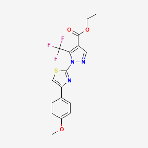 molecular formula C17H14F3N3O3S B2847981 ethyl 1-[4-(4-methoxyphenyl)-1,3-thiazol-2-yl]-5-(trifluoromethyl)-1H-pyrazole-4-carboxylate CAS No. 159885-66-2