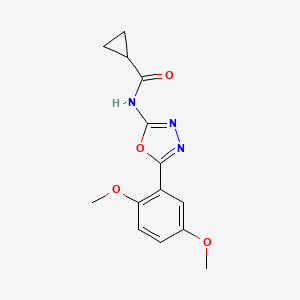 molecular formula C14H15N3O4 B2847998 N-[5-(2,5-dimethoxyphenyl)-1,3,4-oxadiazol-2-yl]cyclopropanecarboxamide CAS No. 952817-69-5