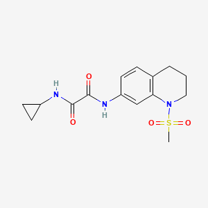 molecular formula C15H19N3O4S B2848000 N-cyclopropyl-N'-(1-methanesulfonyl-1,2,3,4-tetrahydroquinolin-7-yl)ethanediamide CAS No. 941894-17-3