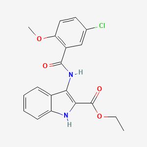 molecular formula C19H17ClN2O4 B2848024 ethyl 3-(5-chloro-2-methoxybenzamido)-1H-indole-2-carboxylate 