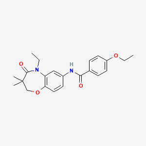 molecular formula C22H26N2O4 B2848033 4-ethoxy-N-(5-ethyl-3,3-dimethyl-4-oxo-2,3,4,5-tetrahydro-1,5-benzoxazepin-7-yl)benzamide CAS No. 921559-97-9