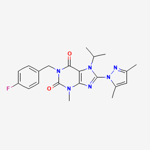 8-(3,5-Dimethylpyrazolyl)-1-[(4-fluorophenyl)methyl]-3-methyl-7-(methylethyl)-1,3,7-trihydropurine-2,6-dione