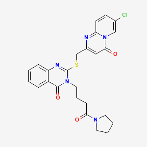 2-[(7-Chloro-4-oxopyrido[1,2-a]pyrimidin-2-yl)methylsulfanyl]-3-(4-oxo-4-pyrrolidin-1-ylbutyl)quinazolin-4-one
