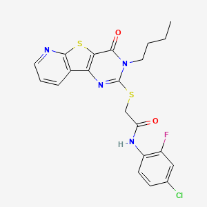 2-((3-butyl-4-oxo-3,4-dihydropyrido[3',2':4,5]thieno[3,2-d]pyrimidin-2-yl)thio)-N-(4-chloro-2-fluorophenyl)acetamide