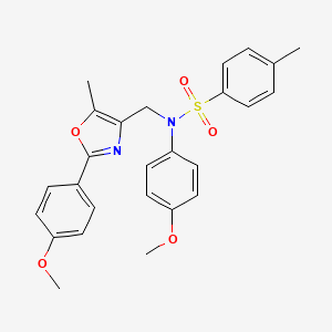 3-[3-(2-Ethyl-1,3-thiazol-4-yl)phenyl]-5-{2-[(4-methoxyphenyl)sulfonyl]ethyl}-1,2,4-oxadiazole