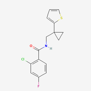2-chloro-4-fluoro-N-((1-(thiophen-2-yl)cyclopropyl)methyl)benzamide