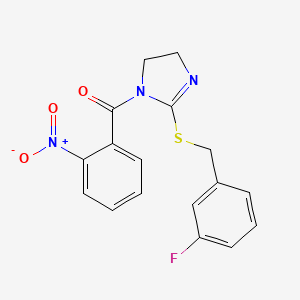 [2-[(3-Fluorophenyl)methylsulfanyl]-4,5-dihydroimidazol-1-yl]-(2-nitrophenyl)methanone