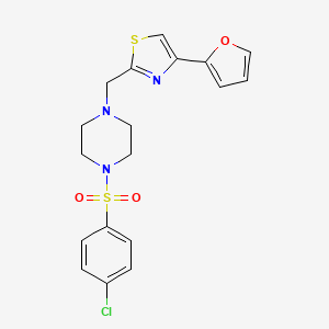 2-((4-((4-Chlorophenyl)sulfonyl)piperazin-1-yl)methyl)-4-(furan-2-yl)thiazole