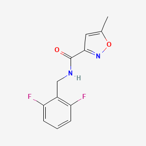 molecular formula C12H10F2N2O2 B2848134 N-[(2,6-Difluorophenyl)methyl]-5-methyl-1,2-oxazole-3-carboxamide CAS No. 150517-43-4