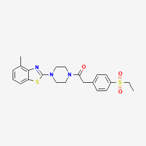 molecular formula C22H25N3O3S2 B2848139 2-(4-(Ethylsulfonyl)phenyl)-1-(4-(4-methylbenzo[d]thiazol-2-yl)piperazin-1-yl)ethanone CAS No. 941992-77-4