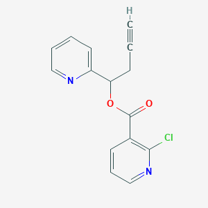 molecular formula C15H11ClN2O2 B2848142 1-(Pyridin-2-yl)but-3-yn-1-yl 2-chloropyridine-3-carboxylate CAS No. 1394774-75-4