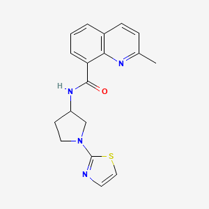 molecular formula C18H18N4OS B2848147 2-methyl-N-(1-(thiazol-2-yl)pyrrolidin-3-yl)quinoline-8-carboxamide CAS No. 1797636-25-9