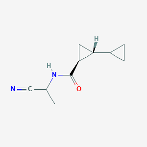 molecular formula C10H14N2O B2848149 (1S,2R)-N-(1-Cyanoethyl)-2-cyclopropylcyclopropane-1-carboxamide CAS No. 1848893-09-3