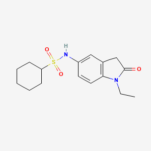 molecular formula C16H22N2O3S B2848155 N-(1-ethyl-2-oxoindolin-5-yl)cyclohexanesulfonamide CAS No. 921557-22-4